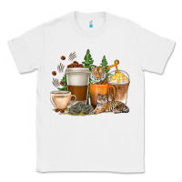 White coffee cups tiger with coffee beans Classic Tee - texasbilliewilder