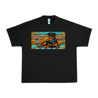 Black rottweiler with sunflowers license plate Urban Heavy Tee - Artiststas
