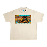 Sandshell rottweiler with sunflowers license plate Urban Heavy Tee - Artiststas