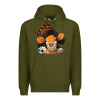 Army Green halloween witch cow Premium Hoodie - Jasminsmagicworld