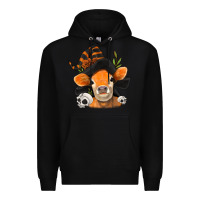 Black halloween witch cow Premium Hoodie - Jasminsmagicworld