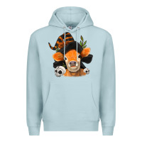 Blue Mist halloween witch cow Premium Hoodie - Jasminsmagicworld