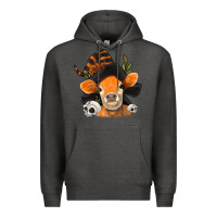 Charcoal Heather halloween witch cow Premium Hoodie - Jasminsmagicworld