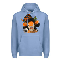 Colony Blue halloween witch cow Premium Hoodie - Jasminsmagicworld