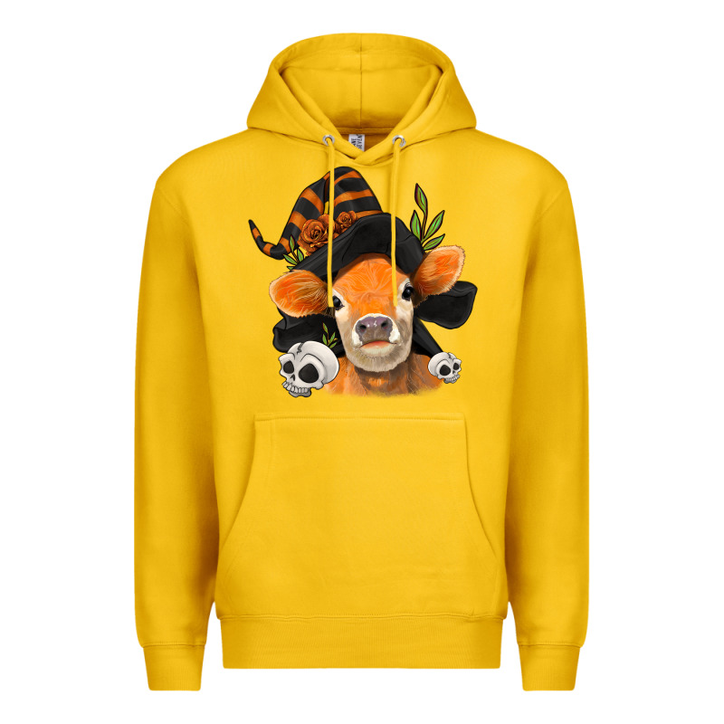 Halloween Witch Cow Premium Hoodie by Jasminsmagicworld | Teevron
