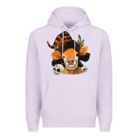 Lilac halloween witch cow Premium Hoodie - Jasminsmagicworld