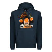 Navy halloween witch cow Premium Hoodie - Jasminsmagicworld