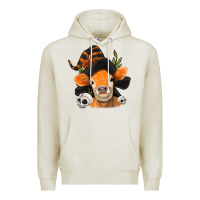 Oatmeal Heather halloween witch cow Premium Hoodie - Jasminsmagicworld