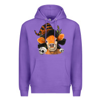 Purple halloween witch cow Premium Hoodie - Jasminsmagicworld
