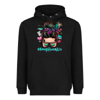 Black small business messy bun Heavyweight Hoodie - Zillion Design Studio