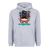 Heather Grey small business messy bun Heavyweight Hoodie - Zillion Design Studio