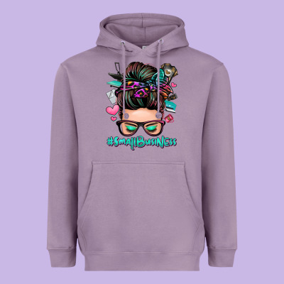 Small Business Messy Bun Heavyweight Hoodie Designed By Zillion Design Studio