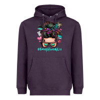 Plum small business messy bun Heavyweight Hoodie - Zillion Design Studio