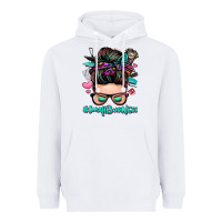 White small business messy bun Heavyweight Hoodie - Zillion Design Studio