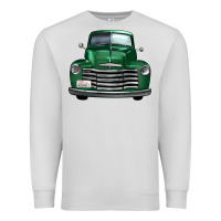 Dove Grey western green truck front view Premium Sweatshirt - FaDigitalArtStudio