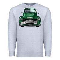 Heather Grey western green truck front view Premium Sweatshirt - FaDigitalArtStudio