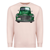 Pale Pink western green truck front view Premium Sweatshirt - FaDigitalArtStudio