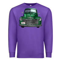 Purple western green truck front view Premium Sweatshirt - FaDigitalArtStudio