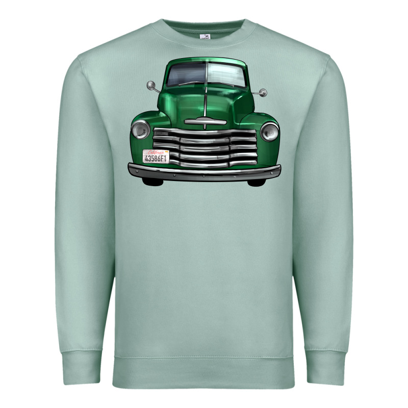 Western Green Truck Front View Premium Sweatshirt by FaDigitalArtStudio | Teevron