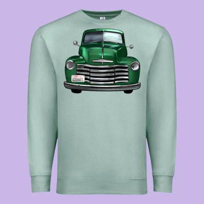 Western Green Truck Front View Premium Sweatshirt Designed By Fadigitalartstudio