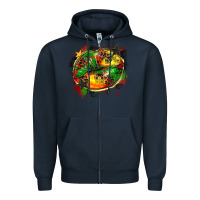 Navy juneteenth lips Zipper Hoodie - Zillion Design Studio