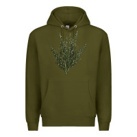 Army Green Botanical Sagebrush Illustrations Premium Hoodie - LillyAllenDesigns
