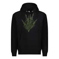 Black Botanical Sagebrush Illustrations Premium Hoodie - LillyAllenDesigns