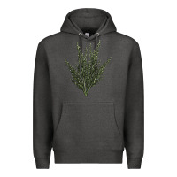 Charcoal Heather Botanical Sagebrush Illustrations Premium Hoodie - LillyAllenDesigns