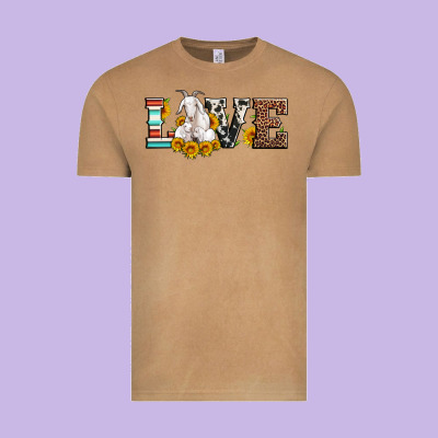 Love Goats Serape Cowhide Leopard Goat Family Vintage Tee Designed By Artiststas