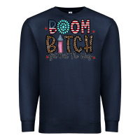 Navy boom bitch Premium Sweatshirt - CowhideDigitalArt