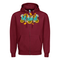 Burgundy blessed tbw Zipper Hoodie - texasbilliewilder