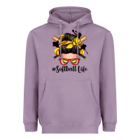 Lavender softball life messy bun Heavyweight Hoodie - Zillion Design Studio