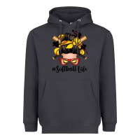Smoke softball life messy bun Heavyweight Hoodie - Zillion Design Studio