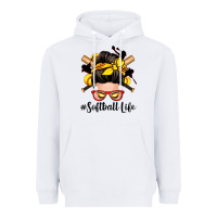 White softball life messy bun Heavyweight Hoodie - Zillion Design Studio