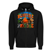 Black bonfire hoodie Zipper Hoodie - texasbilliewilder
