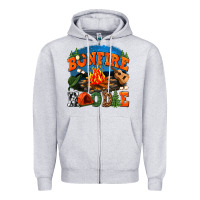 Heather Grey bonfire hoodie Zipper Hoodie - texasbilliewilder