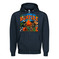 Navy bonfire hoodie Zipper Hoodie - texasbilliewilder