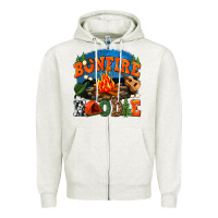 Oatmeal Heather bonfire hoodie Zipper Hoodie - texasbilliewilder