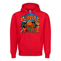 Red bonfire hoodie Zipper Hoodie - texasbilliewilder