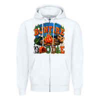 White bonfire hoodie Zipper Hoodie - texasbilliewilder