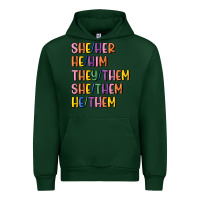 Forest Green lgbtq pronouns Urban Hoodie - MaliasSmallBusiness