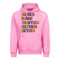 Fuchsia Pink lgbtq pronouns Urban Hoodie - MaliasSmallBusiness