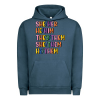 Pigment Midnight Navy lgbtq pronouns Urban Hoodie - MaliasSmallBusiness