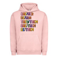 Pigment Salmon lgbtq pronouns Urban Hoodie - MaliasSmallBusiness