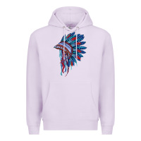 Lilac indian headdress with american flag Premium Hoodie - BarkalooDesign