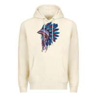 Sandshell indian headdress with american flag Premium Hoodie - BarkalooDesign