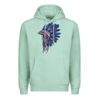 Seafoam indian headdress with american flag Premium Hoodie - BarkalooDesign