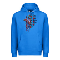 True Royal indian headdress with american flag Premium Hoodie - BarkalooDesign