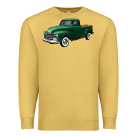 Antique Gold western green truck right 34 view Premium Sweatshirt - FaDigitalArtStudio