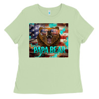 Matcha papa bear american flag  tumbler Ladies Tee - BarkalooDesign